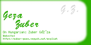 geza zuber business card